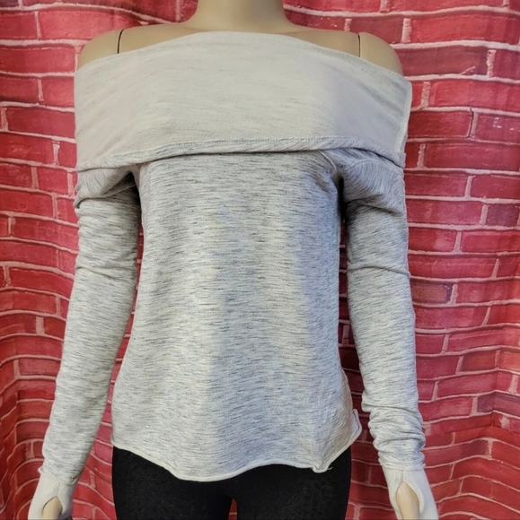 Free People FP Movement Womens Over It Pullover Knit Top Gray CowlNeck XS NEW - Picture 2 of 11
